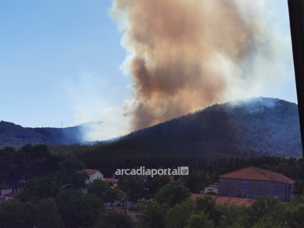 Φωτιά στην Τρίπολη: Μάχη με πολλές διάσπαρτες εστίες – Προσήχθη ύποπτος για εμπρησμό