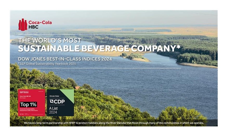 Coca-Cola HBC: Η πιο βιώσιμη εταιρεία ποτών στον κόσμο, σύμφωνα με τους δείκτες Dow Jones Best-in-Class 2024